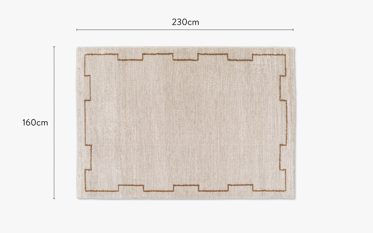 dimensions tapis design crest ecru petit