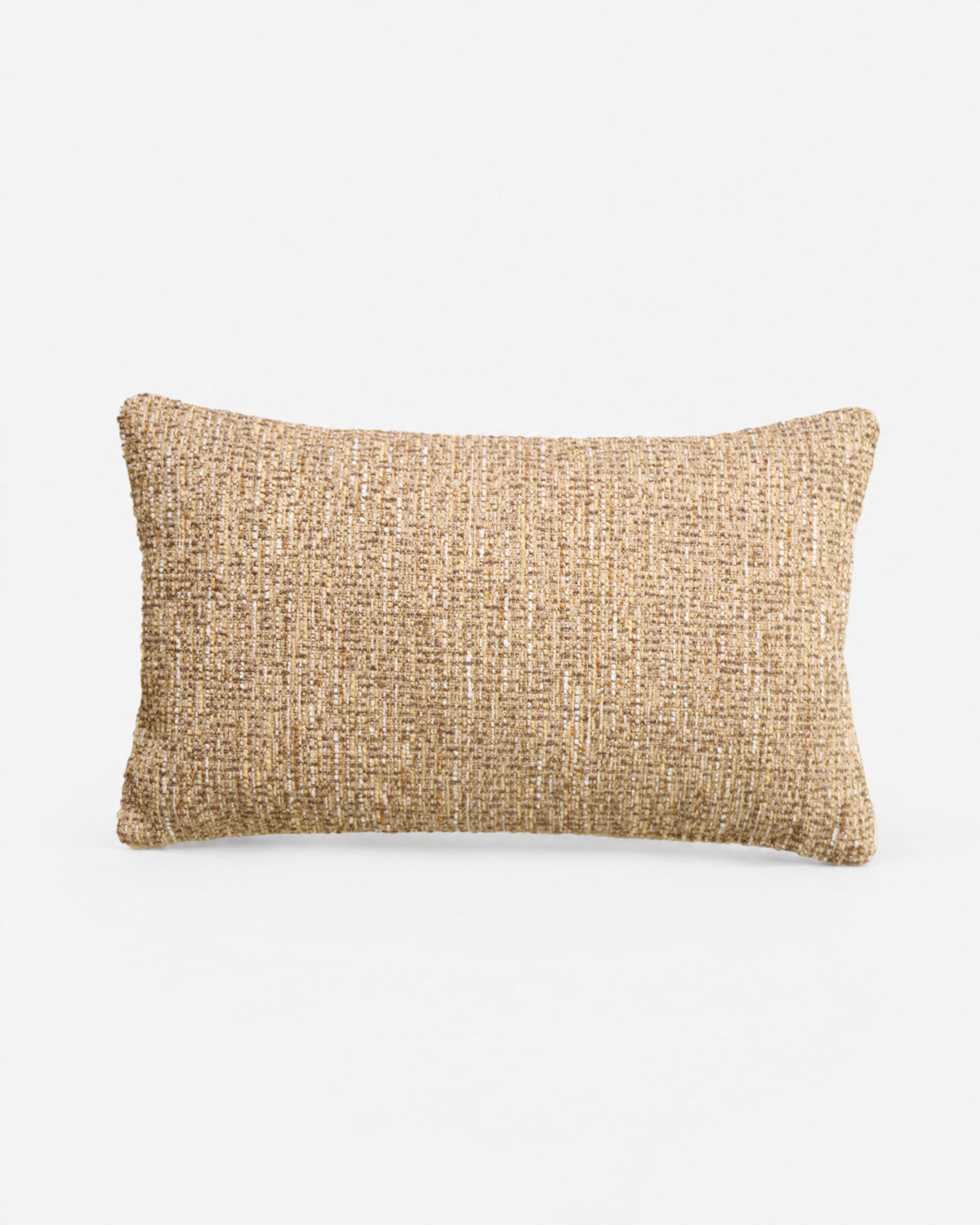 coussin rectangulaire LODGE en tweed marron ristretto, vue de face sur fond blanc