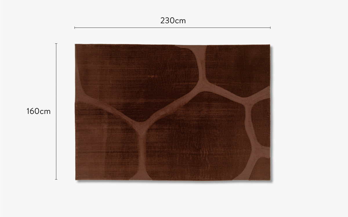 dimensions tapis design shell marron